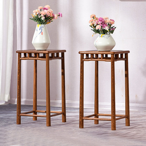 红木家具鸡翅木花架花几盆景架中式仿古实木花架客厅边几花瓶架子