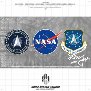 美国太空军反光车贴nasa美国宇航局拉花空军军标logo个性汽车装饰