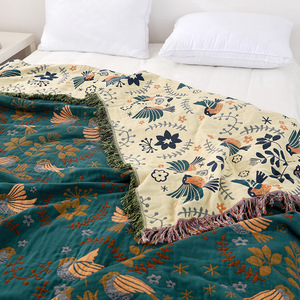 纯棉纱布毛巾被柔软空调夏凉被午睡毯全棉北欧沙发垫盖毯四季通用