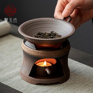 粗陶温茶炉套装日式复古小型煮茶壶泡茶陶瓷烤茶炒茶酒精炉温茶器