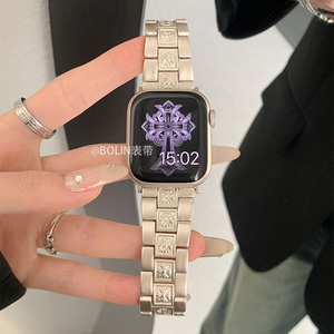 BOLIN夏季新款克罗芯三株金属适用applewatch表带iwatch9苹果手表