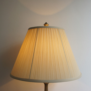 欧式布艺灯罩外壳台灯小落地灯大圆形米黄色个性创意配件简约卧室