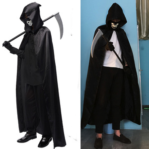 万圣节服装成人披风斗篷黑色儿童死神服装黑披风cos吸血鬼男衣服