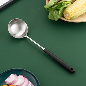 onlycook 木柄炒菜勺子家用304不锈钢炒勺汤勺厨房炒菜勺木把厨师