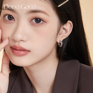 DODOGOGO时尚C型圈耳环女设计感高级S925银针耳钉2024新款耳饰