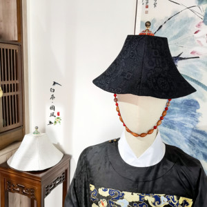 方笠幔笠瓦楞帽子宋明制汉服古风大沿首服深笠帽顶配饰男礼物儿童