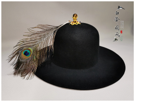 国风大赏白茶明朝代大帽首服笠帽汉服羽毛锦衣卫冠帽男圆领道袍帽