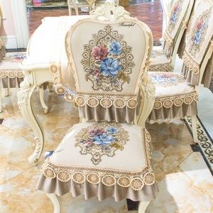 欧式餐椅垫坐垫高档家用椅子套罩透气奢华餐桌布艺椅背巾套装定做
