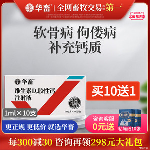 华畜兽药维生素d2注射剂维丁胶性钙针剂兽用猪牛羊产后瘫痪软骨症