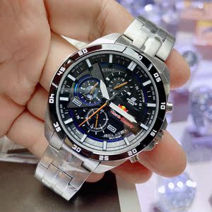 卡西欧手表男机械夜光休闲钢带男生石英手表防水红牛限量版efr556