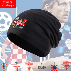 克罗地亚队卡塔尔世界杯莫德里奇足球迷服包头帽子男女保暖套头帽