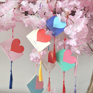 心愿卡许愿卡吊卡树悬挂创意中秋教师节爱心形带挂绳祝福小贺卡片