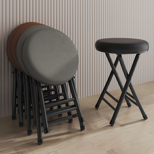 可折叠凳家用省空间圆凳户外高凳子塑料便携式小椅子简易餐桌板凳