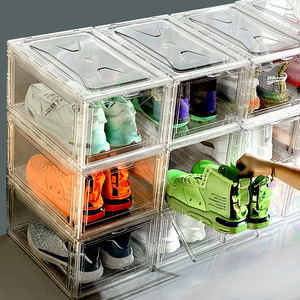 单个装鞋盒收纳盒球鞋鞋柜透明鞋子收纳塑料亚克力网红鞋墙鞋架