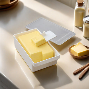 黄油切割储存盒带盖防尘冰箱冷藏冷冻收纳盒子芝士牛油奶酪保鲜盒