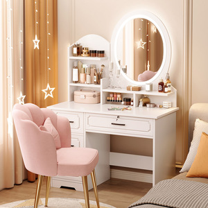 梳妆台欧式卧室现代简约收纳柜一体小户型网红ins风新款化妆桌子