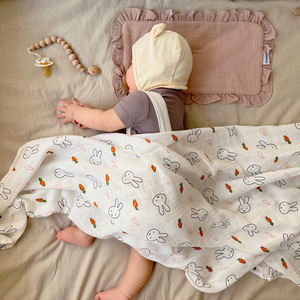 a类纱布盖毯抱被包巾竹棉浴巾新生儿用品 宝宝包单包被婴儿初生儿
