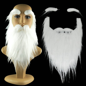 圣诞老人胡子舞会派对戏剧表演胡子装扮道具白色络腮胡子仿真胡子