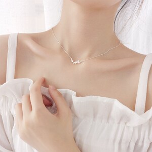 银杏叶925银项链女锁骨链韩版简约学生森系小清新chocker文艺配饰