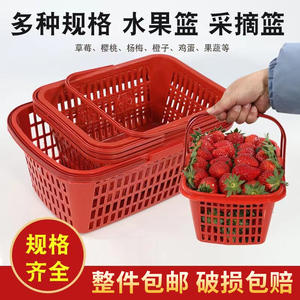 塑料水果周转筐商用草莓篮子手提采摘草莓篮一次性水果采摘篮