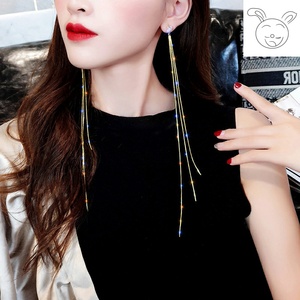 超长款流苏耳环耳线显脸瘦的个性感潮人耳饰品欧美夸张过肩耳坠女