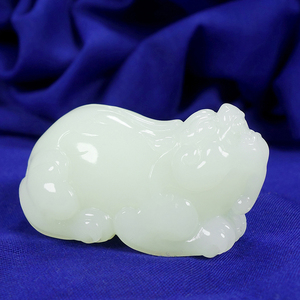 韵动星 新疆和田玉吊坠招财貔貅吊坠女 男士手把件玉貔貅皮丘皮球
