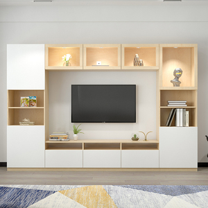 欧式电视柜组合墙柜现代简约客厅地柜装饰壁柜高柜小户型电视墙柜