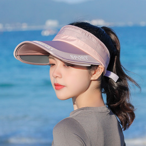 太阳帽女夏季时尚百搭空顶大帽檐遮阳帽子防紫外线全脸骑车防晒帽