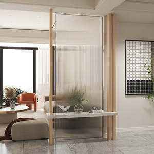 轻奢透明极窄边框长虹超白玻璃客厅餐厅屏风隔断干湿区分隔定制