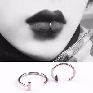 唇钉假无洞个性男女防过敏不掉色唇环钛钢纯色欧美潮酷唇夹包邮