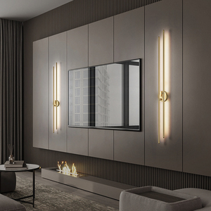 设计师高端壁灯全铜轻奢简约现代意式极简风客厅电视背景墙氛围灯