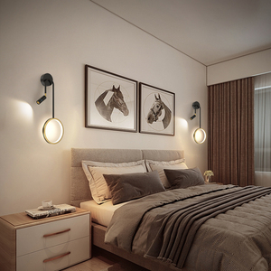 壁灯简约现代创意轻奢床头卧室灯北欧过道走廊客厅背景墙壁灯具