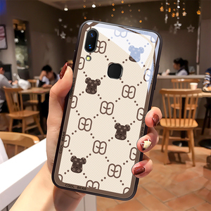 复古小熊vivox21手机壳x21后置指纹屏幕玻璃壳x21a男生新款高级x20