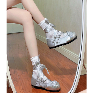 时尚芭蕾舞平底鞋女2024夏季新款法式温柔小众软底单鞋系带跳舞鞋