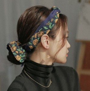 发箍发带一体系带发捆复古法式日常外戴飘带丝带绑发女高颅顶发饰