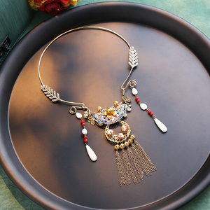 新款新娘结婚中式秀禾服璎珞项圈项链复古婚礼大气龙凤褂配饰