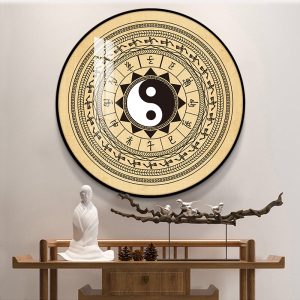五行八卦图挂画周易太极阵中堂玄关装饰画新中式风水镇宅壁画圆形