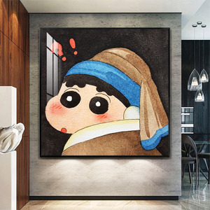 蜡笔小新挂画可爱儿童房装饰画卡通动漫小众恶搞男孩卧室床头壁画