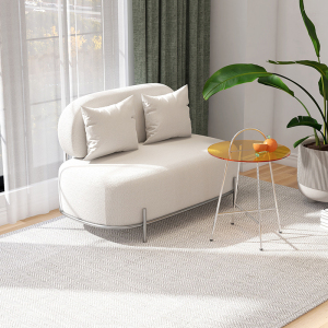 北欧双人小户型网红款羊羔绒沙发现代懒人阳台休闲沙发创意沙发椅