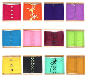 蒙氏教具蒙特梭利早教系鞋带玩具幼儿园日常生活区纽扣拉链衣饰框