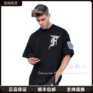 正品代购fear of god fog第五季主线高街刺绣徽章棒球t恤网眼短袖