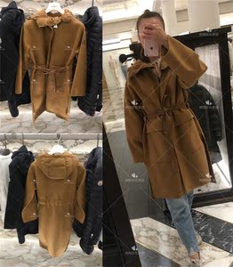 moncler蒙口 fleole 21新款购物狂英国代购女士连帽系带收腰大衣