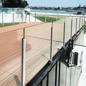 玻璃护栏现代简约内卡槽阳台室内家用不锈钢楼梯扶手玻璃栏杆立柱