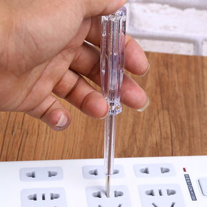 家用螺丝刀测电笔老式测电笔接触亮灯式精电笔电工验测电笔2元店