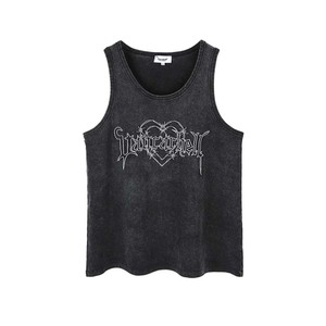 瓦需要一个亿 复古做旧荆棘无袖t恤男女欧美街头纯棉oversize背心