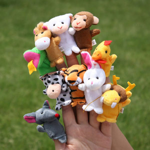 十二生肖动物手指偶宝宝安抚玩具幼儿益智讲故事道具亲子游戏玩偶