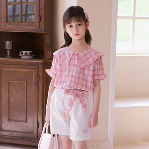16岁大童女装韩范潮衣140cm女童夏装短袖星黛露洋气时髦两件套装