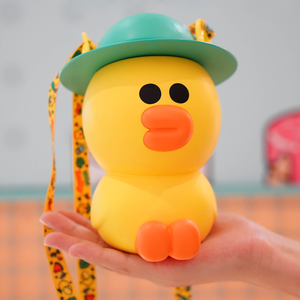 影城正版line friends周边 莎莉鸡翻盖吸管杯sally造型杯学生水壶