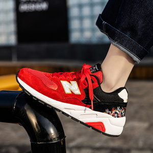 新百伦旗舰店官方正品580男鞋春夏中国红运动鞋女鞋大红色休闲n鞋