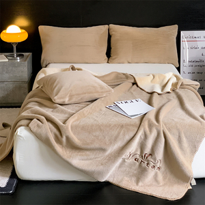 高端轻奢雪妮貂玉兔绒毛毯 冬季保暖卧室家用沙发盖毯牛奶绒毯子